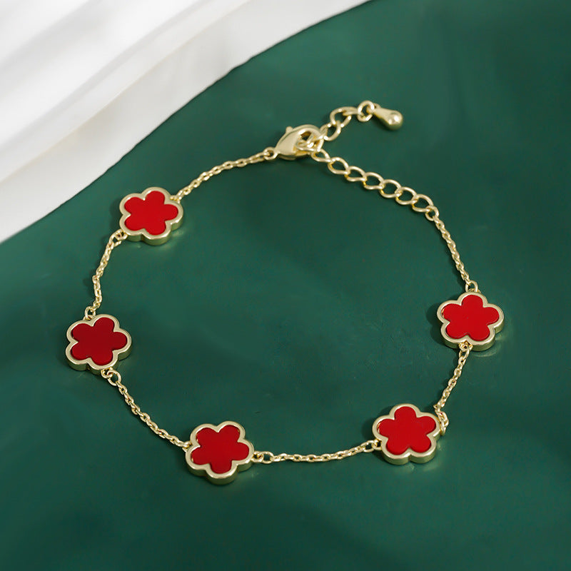 Four Leaf Clover Charm Bracelet - Elegant Gold Plated Lucky Jewelry