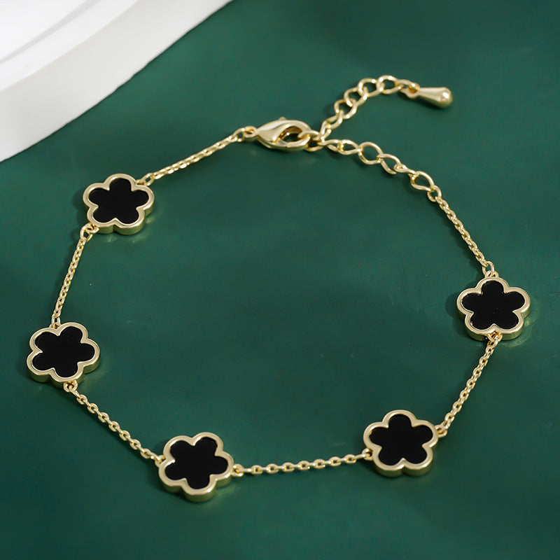Four Leaf Clover Charm Bracelet - Elegant Gold Plated Lucky Jewelry
