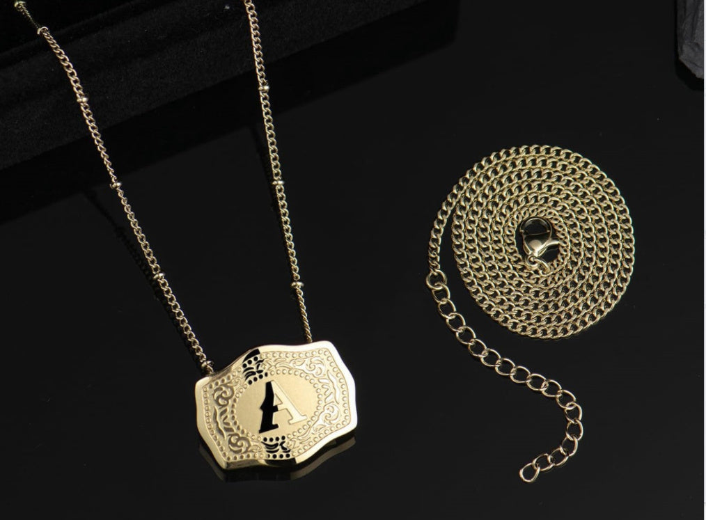 Personalized Initial Letter Necklace - Gold Plated Custom Name Jewelry