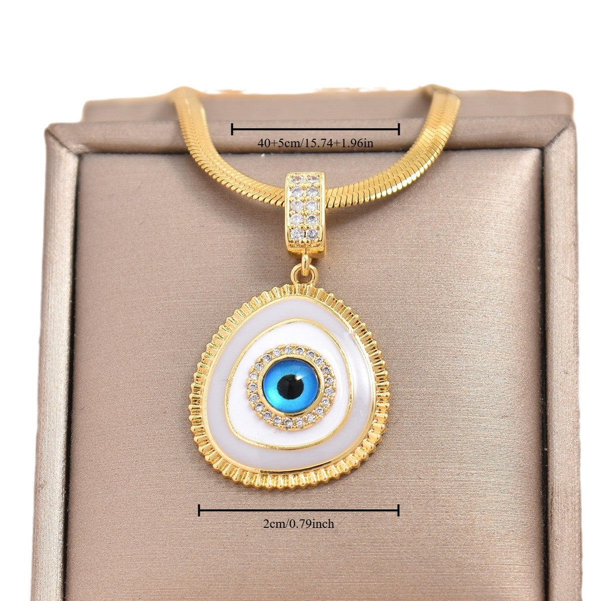 🧿Blue Evil Eye Heart Necklace - Gold Plated Copper Chain