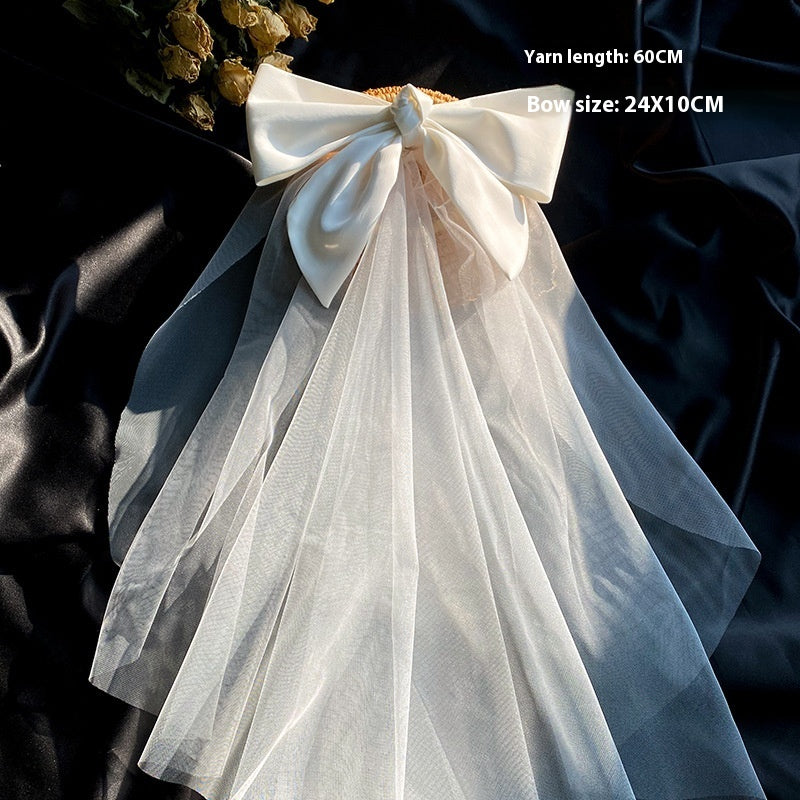 Elegant Wedding Bow Veil - Bridal Hair Accessory for Special Occasions