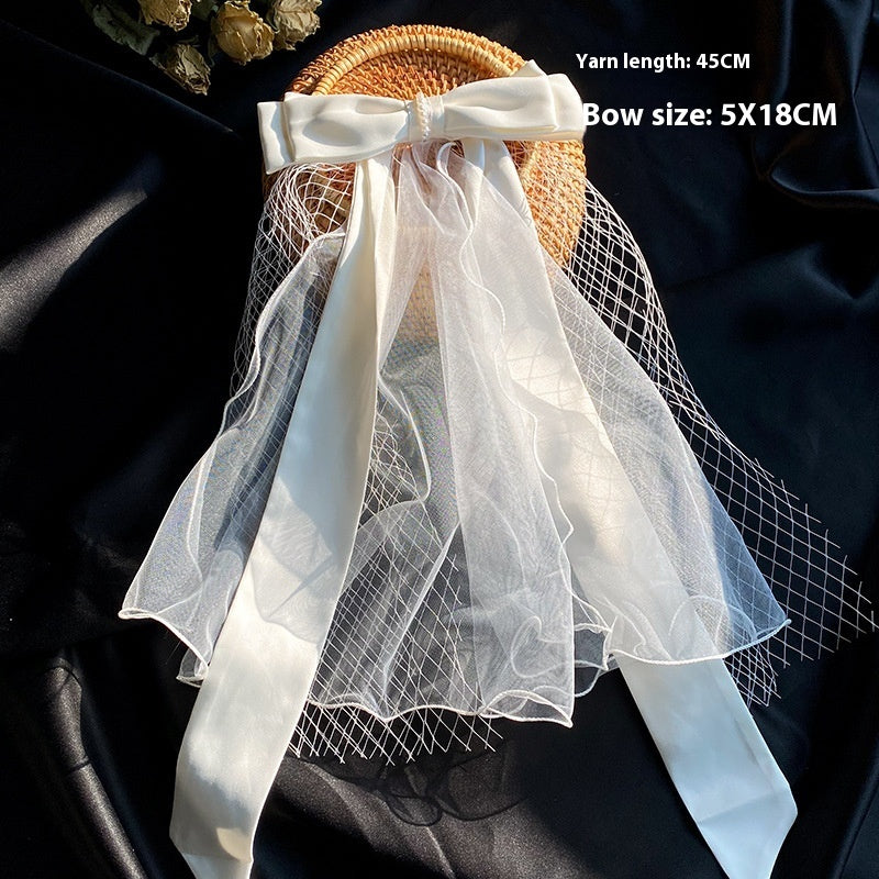 Elegant Wedding Bow Veil - Bridal Hair Accessory for Special Occasions