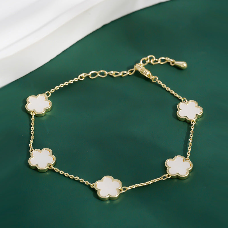 Four Leaf Clover Charm Bracelet - Elegant Gold Plated Lucky Jewelry
