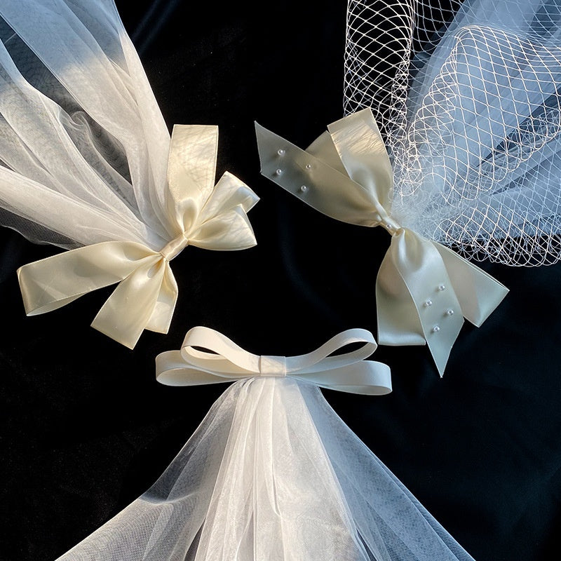 Elegant Wedding Bow Veil - Bridal Hair Accessory for Special Occasions