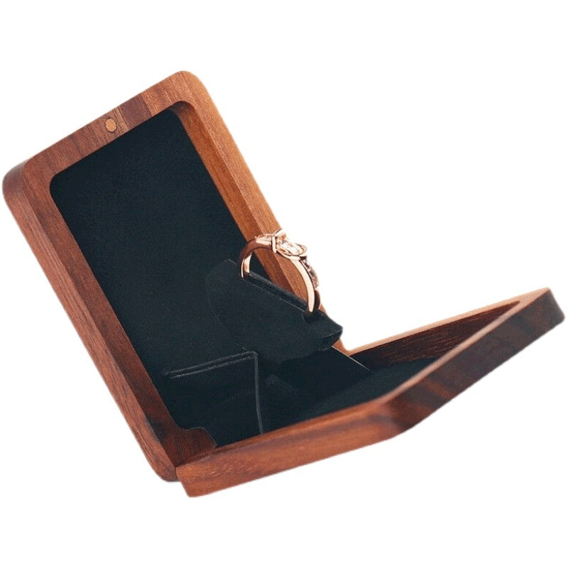 Luxury Rotating Diamond Ring Jewelry Box - Retro Style Storage