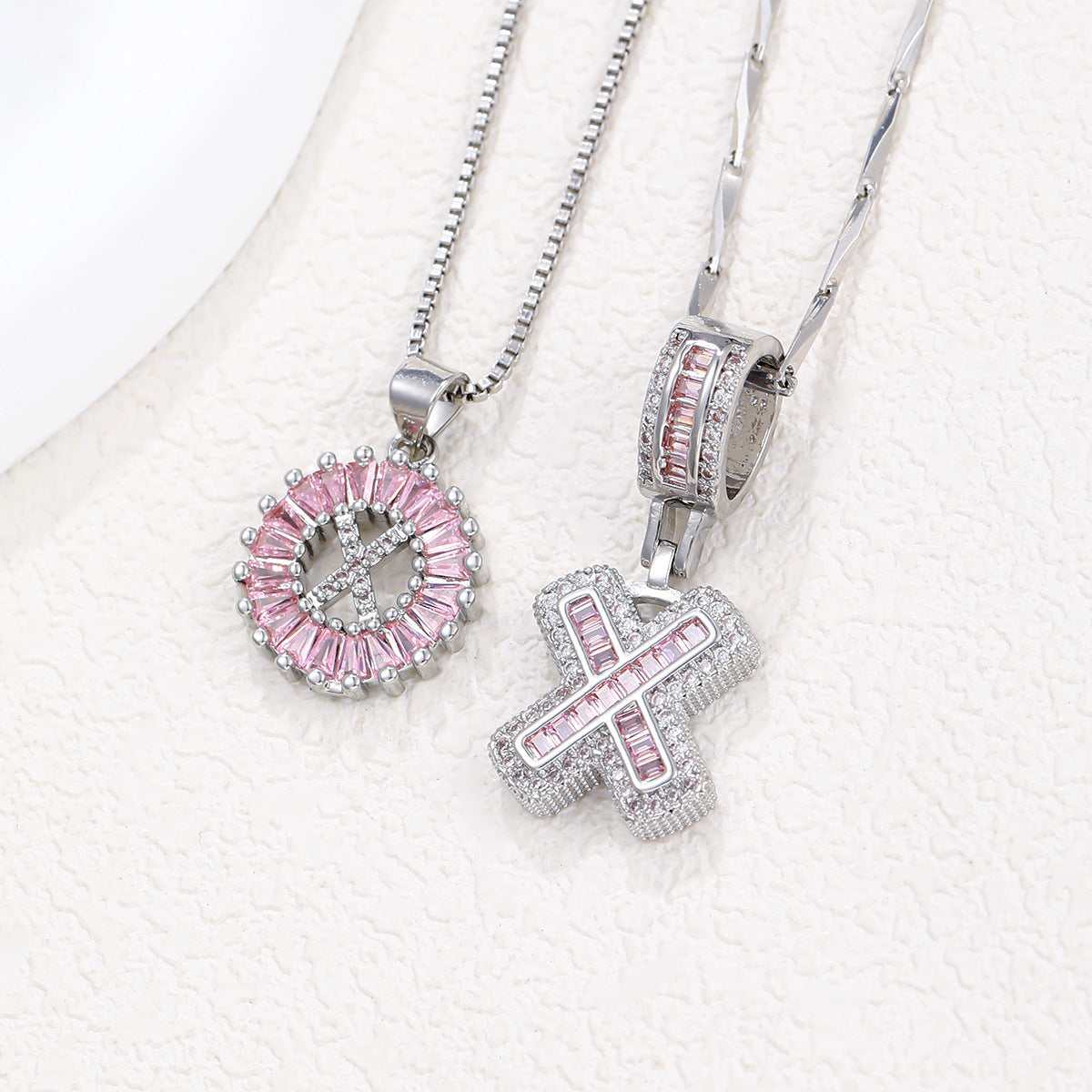 Pendant Zircon Round Flower Jewelry Set