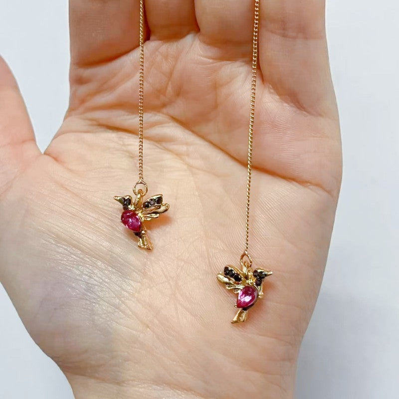 PAIR OF HUMMINGBIRD EARRINGS જ⁀➴ ♡