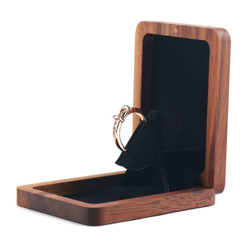 Luxury Rotating Diamond Ring Jewelry Box - Retro Style Storage