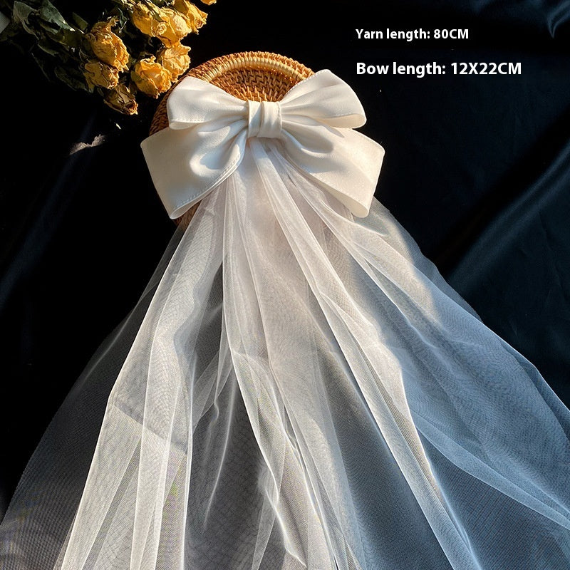 Elegant Wedding Bow Veil - Bridal Hair Accessory for Special Occasions