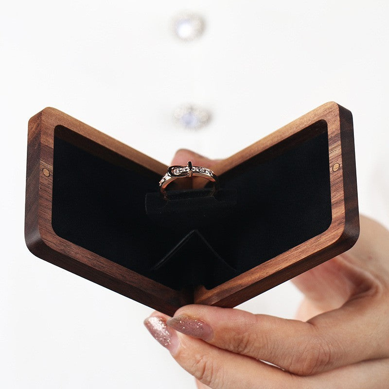 Luxury Rotating Diamond Ring Jewelry Box - Retro Style Storage