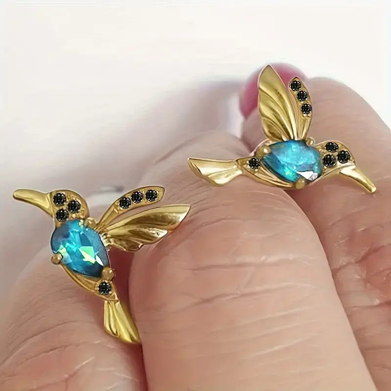 PAIR OF HUMMINGBIRD EARRINGS જ⁀➴ ♡
