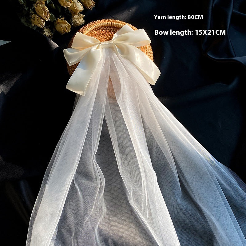 Elegant Wedding Bow Veil - Bridal Hair Accessory for Special Occasions