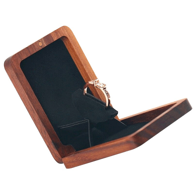 Luxury Rotating Diamond Ring Jewelry Box - Retro Style Storage