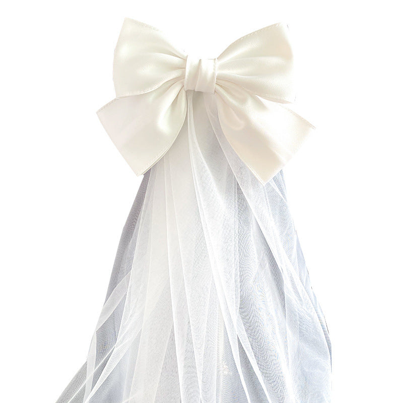 Elegant Wedding Bow Veil - Bridal Hair Accessory for Special Occasions