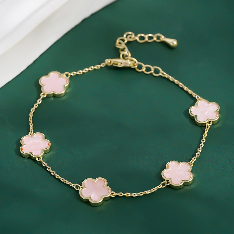 Four Leaf Clover Charm Bracelet - Elegant Gold Plated Lucky Jewelry