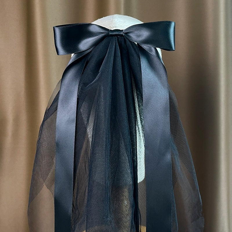 Elegant Wedding Bow Veil - Bridal Hair Accessory for Special Occasions