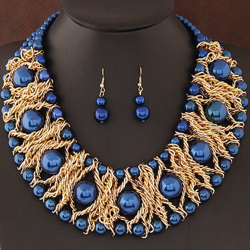 Elegant Pearl & Diamond Alloy Clavicle Necklace - Korean Style