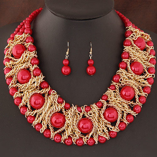 Elegant Pearl & Diamond Alloy Clavicle Necklace - Korean Style