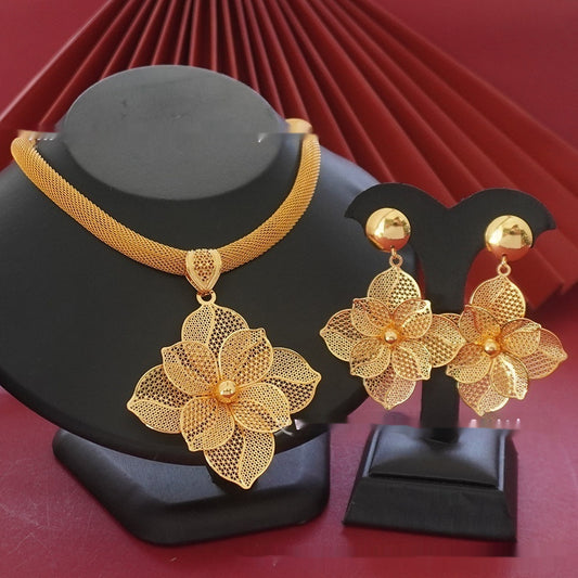 Four Leaf Clover Jewelry Set - Necklace & Earrings Wedding Party Gift