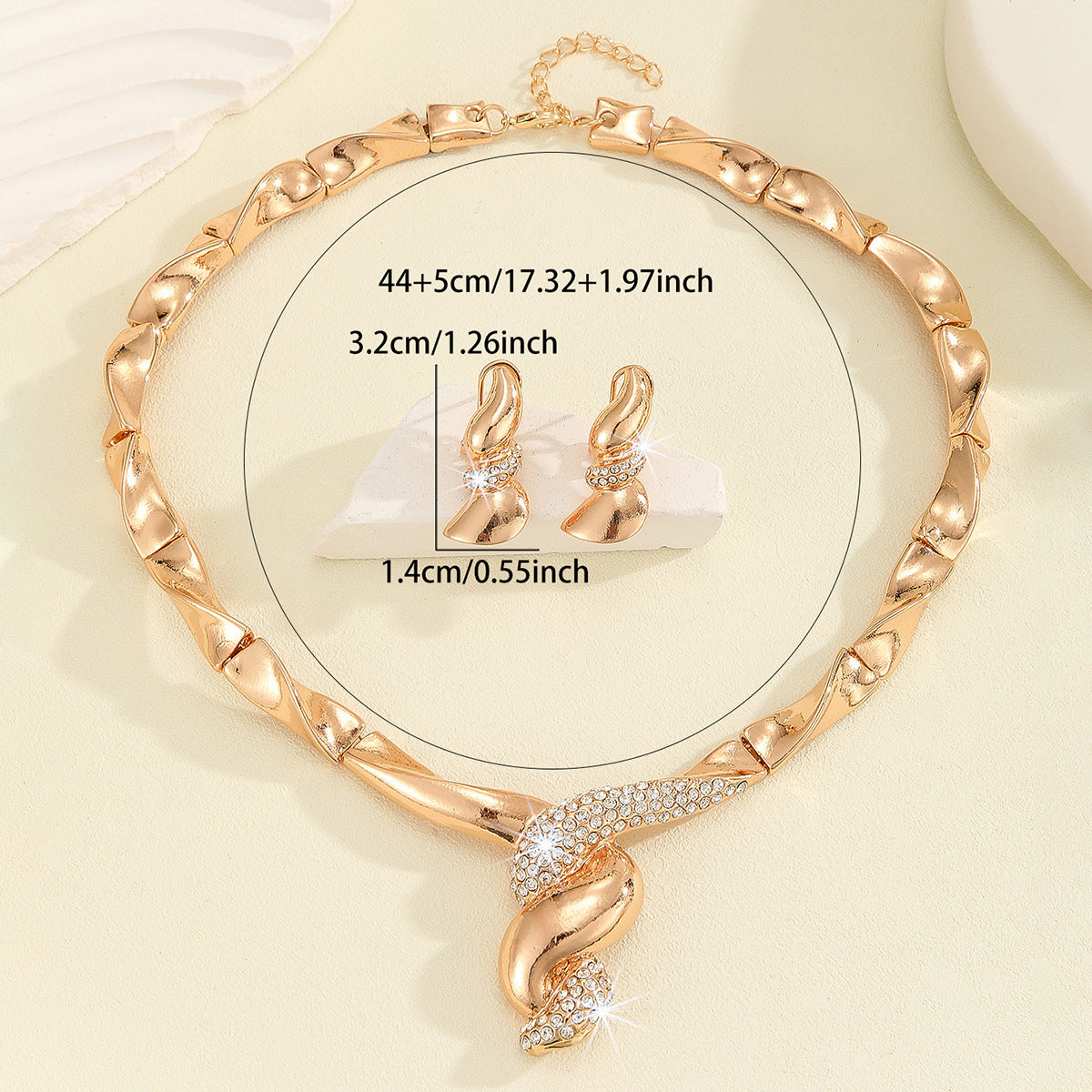 Golden Thread Elegance Duo Set - Delicate Necklace & Earrings Suite