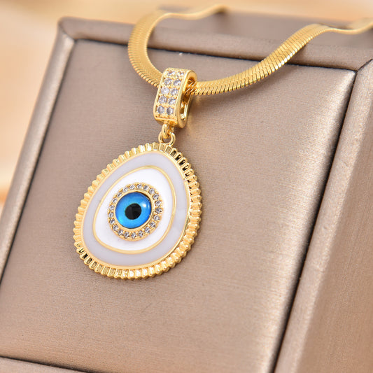 🧿Blue Evil Eye Heart Necklace - Gold Plated Copper Chain