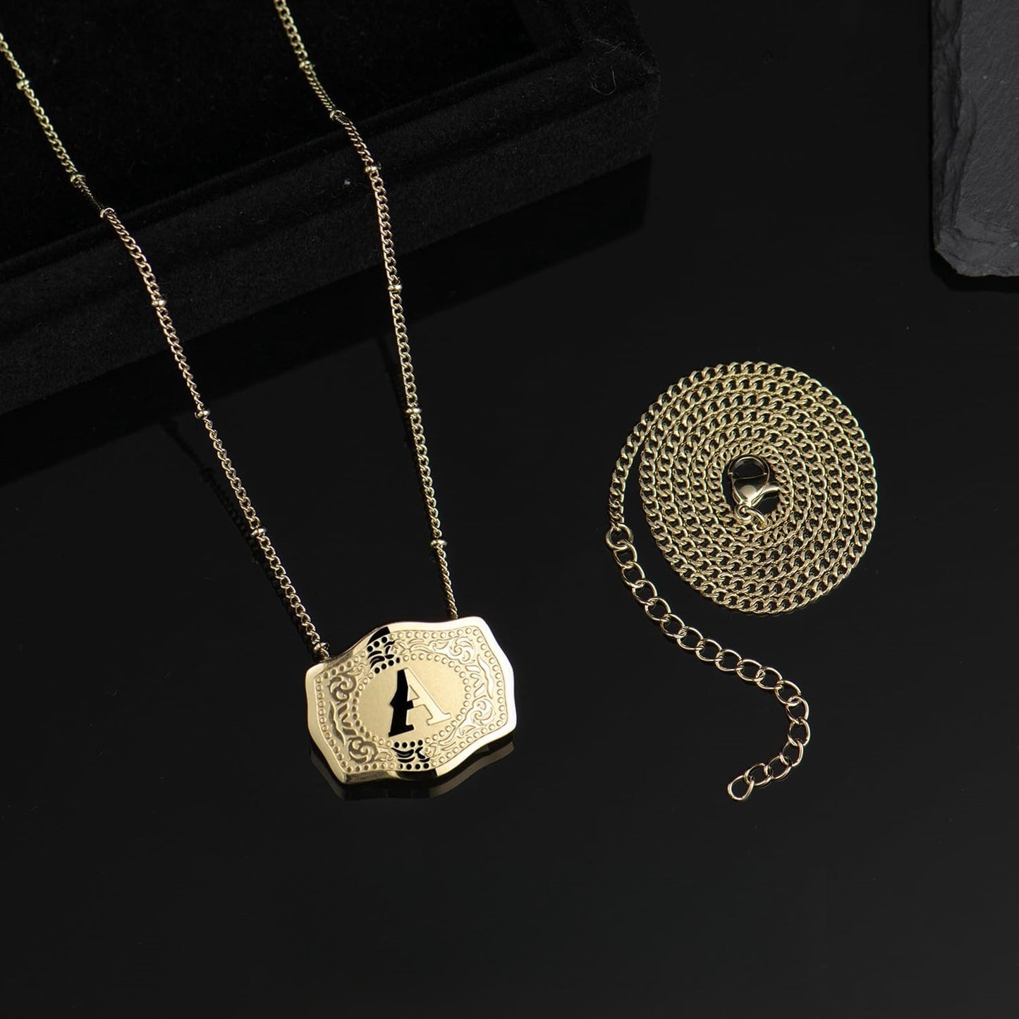 Personalized Initial Letter Necklace - Gold Plated Custom Name Jewelry