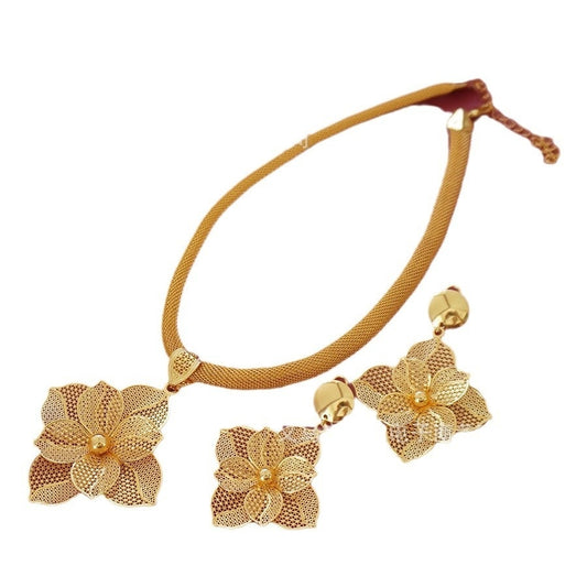 Four Leaf Clover Jewelry Set - Necklace & Earrings Wedding Party Gift