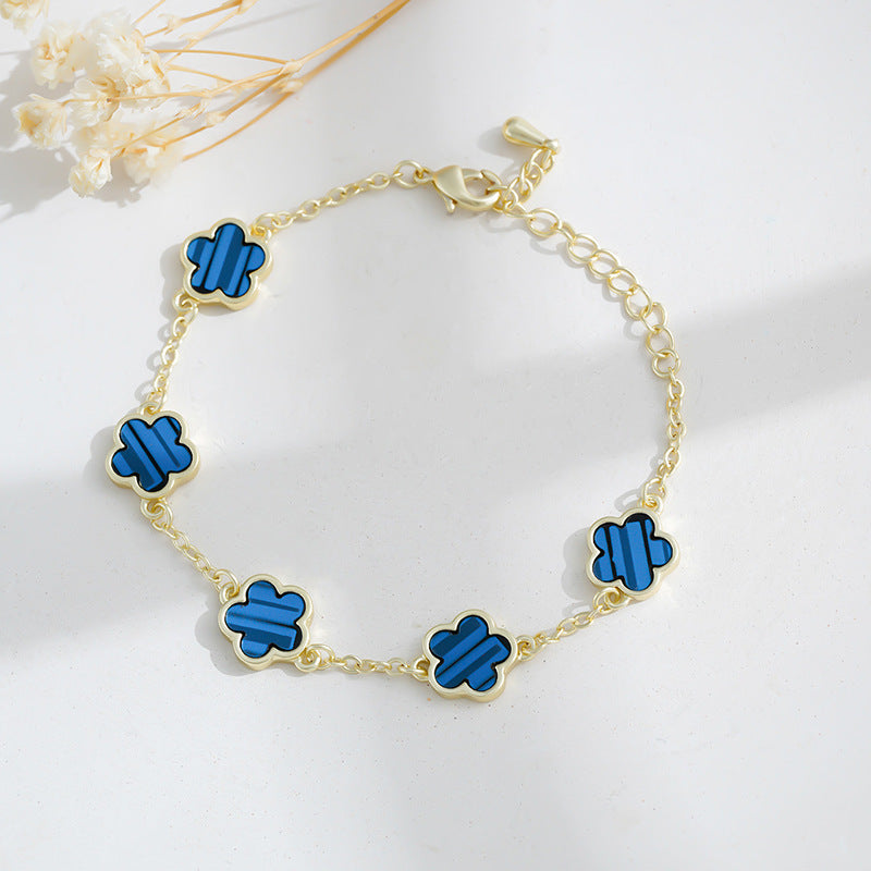 Four Leaf Clover Charm Bracelet - Elegant Gold Plated Lucky Jewelry