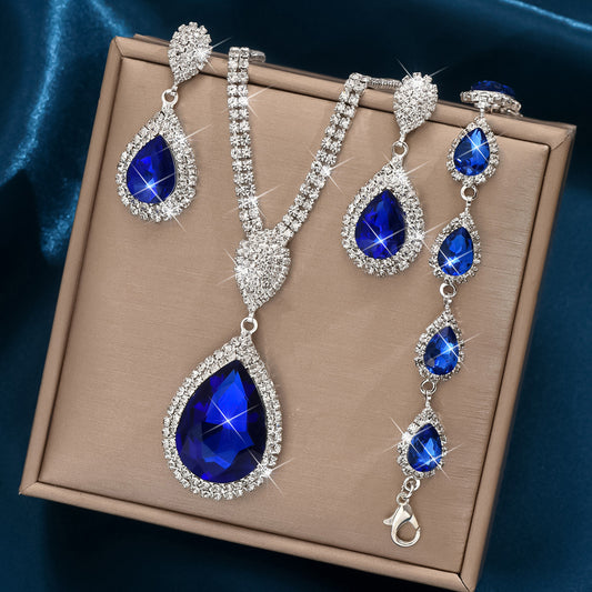 Red Sapphire Blue Water Drop Pendant - Affordable Luxury Style